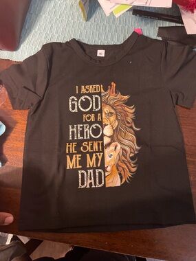 I Asked God for a Hero He Sent Me My Dad - Black Kids Graphic Tee
